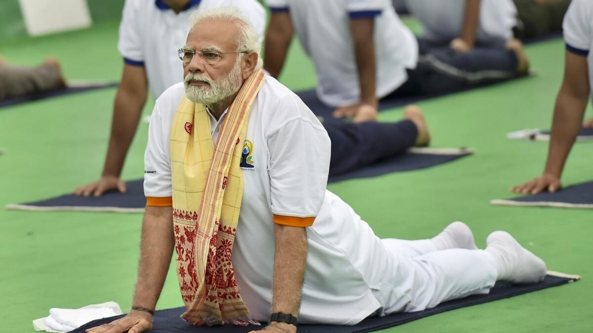 Watch: Indian PM Modi celebrates Yoga Day - News | Khaleej Times