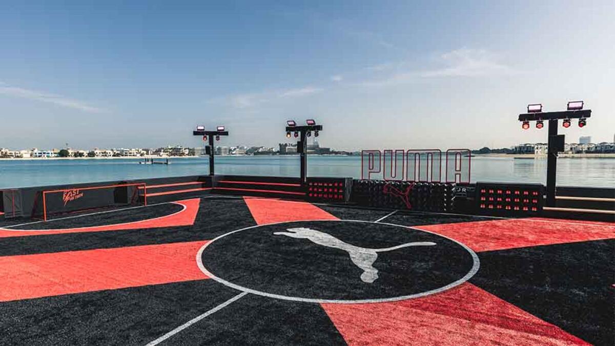 Circunferencia siesta odio PUMA launches floating football pitch - The Fearless Arena Palm Jumeirah -  News | Khaleej Times