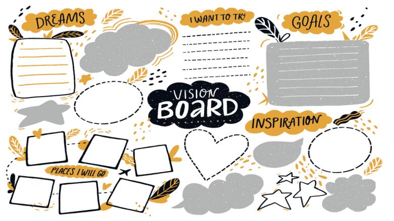 Vision Board Printable Inspirational Words, 75 Vision Board