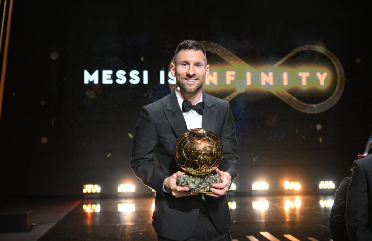 Argentina's Lionel Messi wins Ballon d'Or award for eighth time