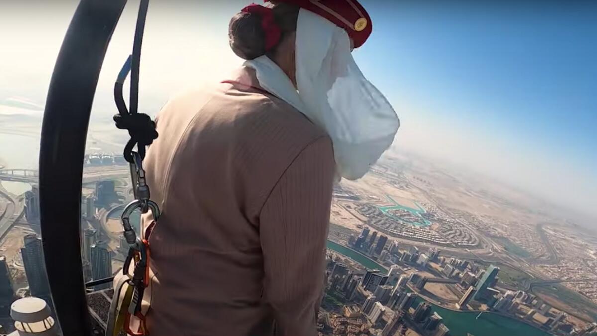 Video: Emirates pulled off a daring ad shoot at the top of the Burj Khalifa - News | Khaleej Times