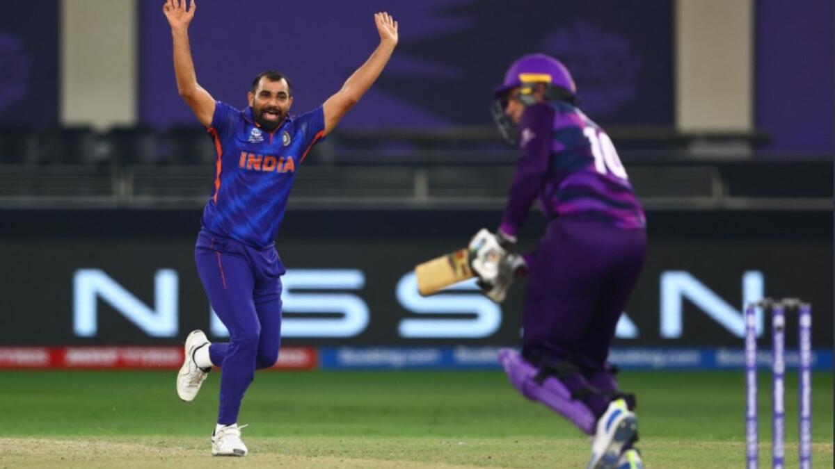 Mohammed Shami took three wickets against Scotland. (ICC Twitter)