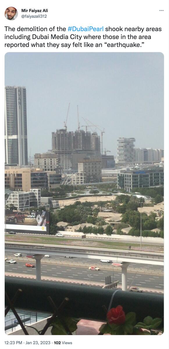 Dubai Pearl demolition begins; residents report tremors