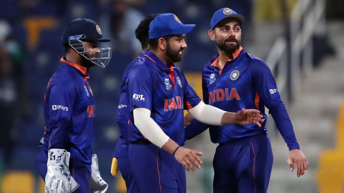 India's players celebrate the dismissal of Afghanistan's Hazratullah Zazai. (ANI)