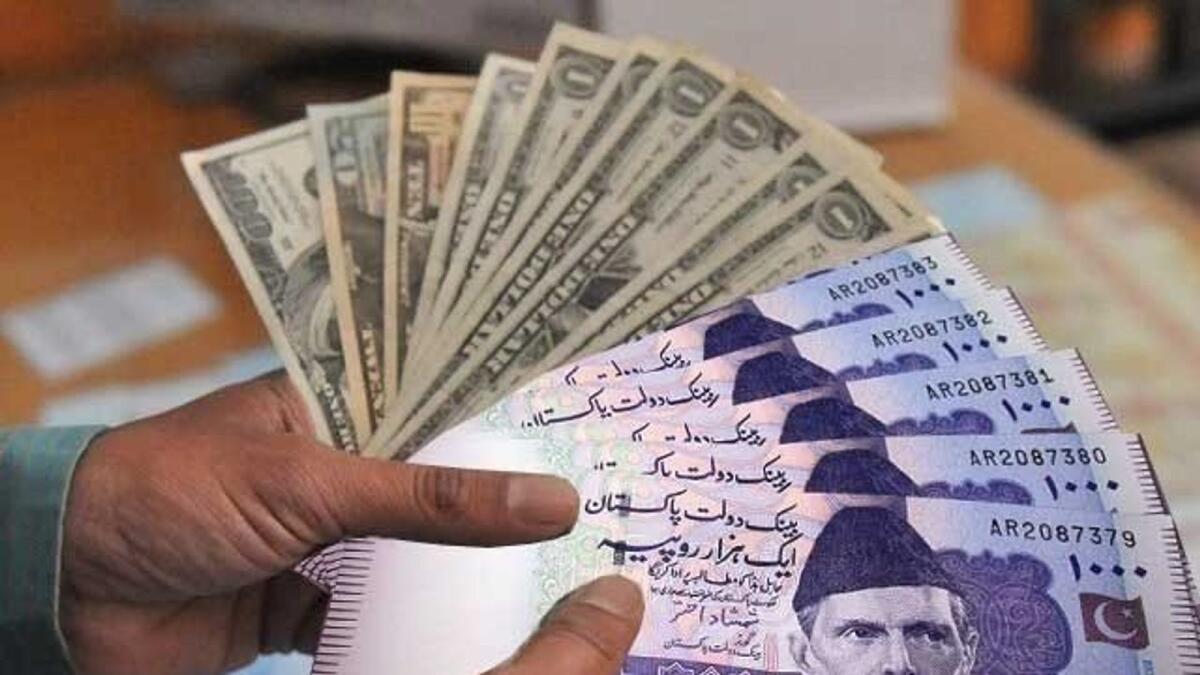 The Pakistani currency lost 3.16 per cent of its value in the interbank market last week and closed at at all-time low of 208.74 against the US dollar (56.87 against the dirham) on Friday. — File photo
