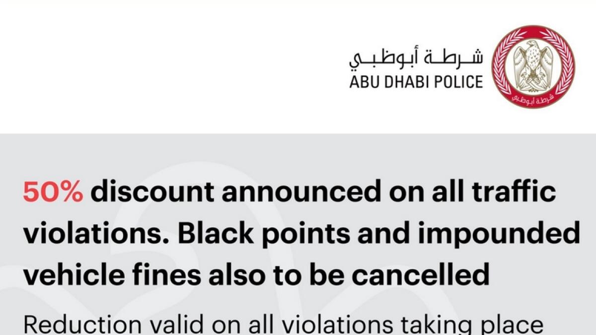 Hurry! 50% discount on Abu Dhabi traffic fines ends soon - News | Khaleej Times