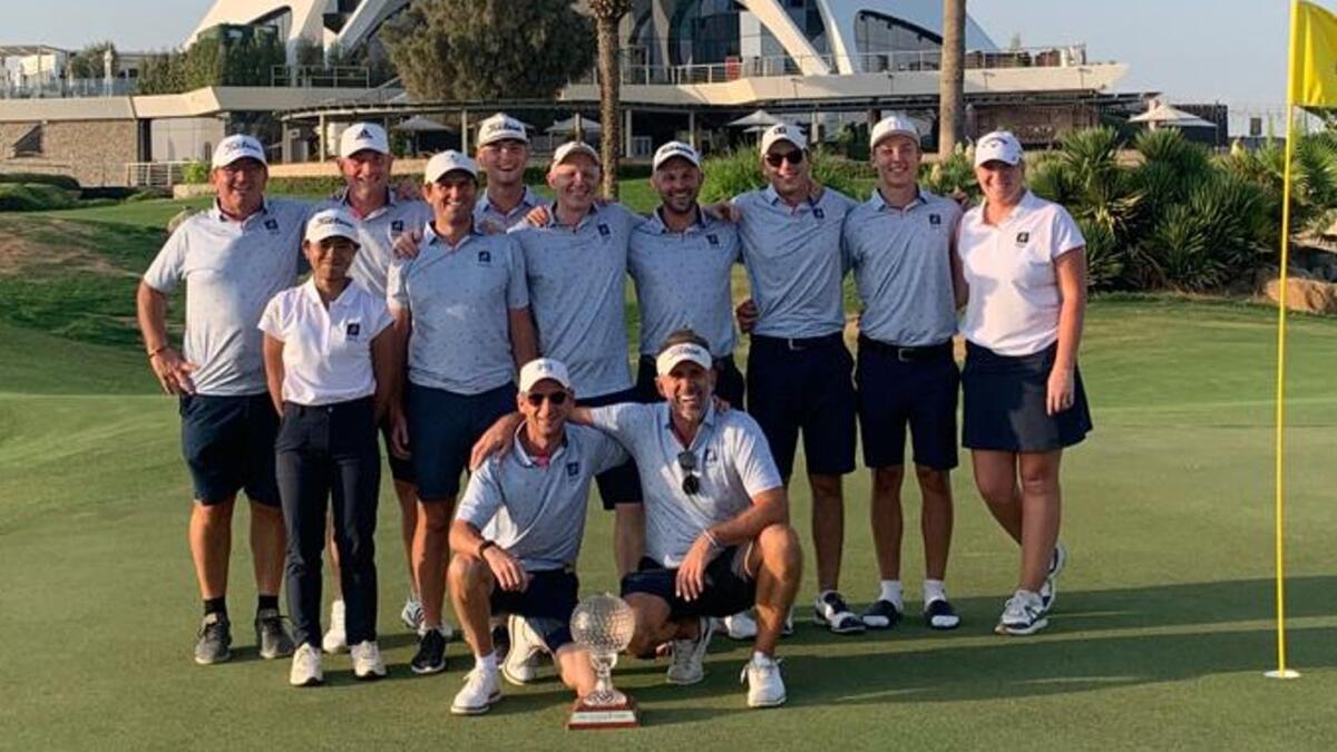 Captain of Team Amateurs David Guinee with his winning Team in the recent 36-hole Dubai Golf Trophy.. - Supplied photo