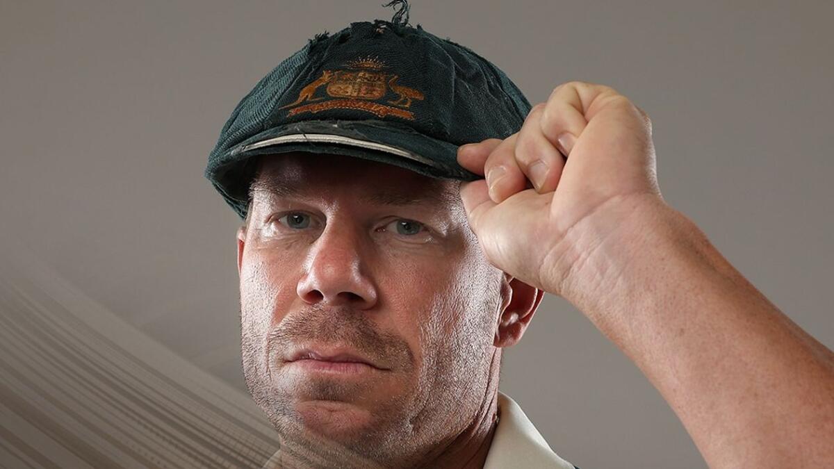David Warner wearing the 'baggy green' which was given to him when he made his Australian Test debut. - ESPN Facebook