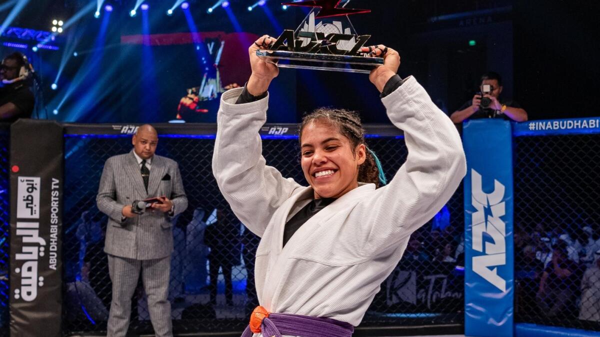 Sarah Galvão emerged victorious over her opponent, Vitoria Gabreilla, in the third round in the Gi Super Fight division.- Supplied photo