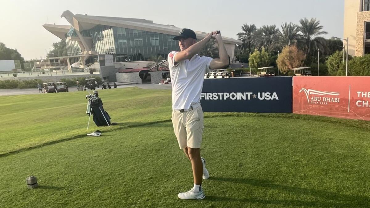 Co-leader Dominic Morton in action at Abu Dhabi Golf Club. - Supplied photo