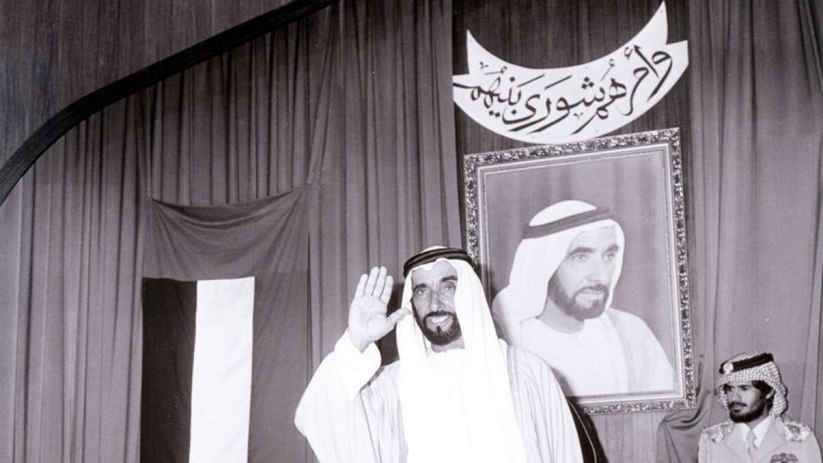 Today marks 50 years of Shaikh Zayeds accession as Ruler of Abu Dhabi 