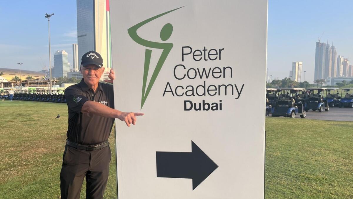 Peter Cowen in Dubai today at Emirates Golf Club - showing us all the way forward!- Supplied photo