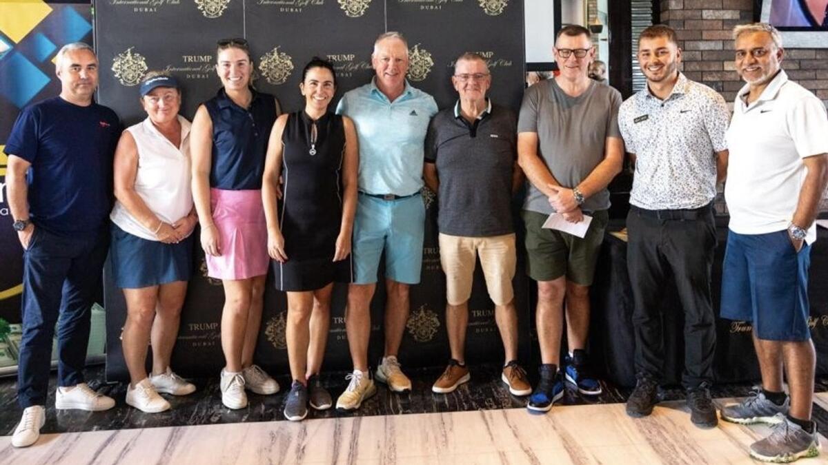 Winners and officials at the recent UAE International Pairs tournament at Trump International Golf Club, Dubai. - Supplied photo