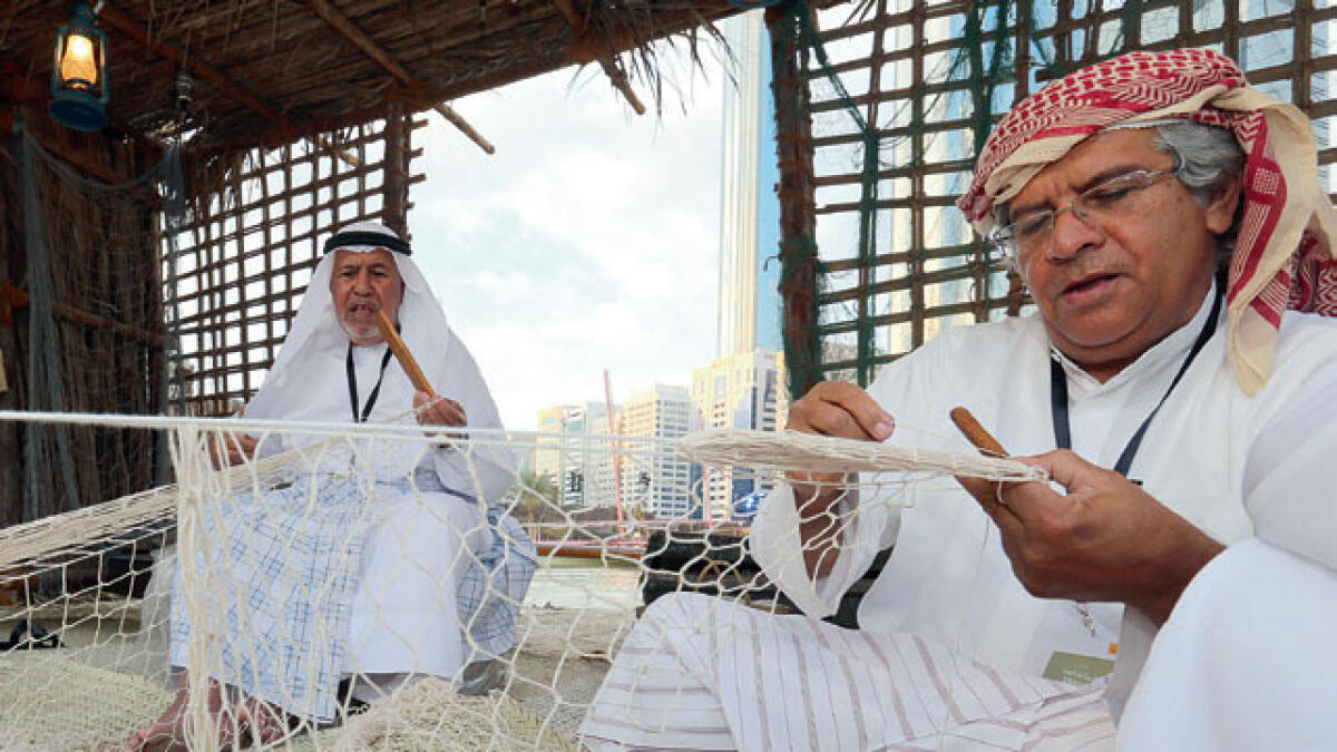 The Emirati’s traditional fishing equipment being exhibited at the festival.