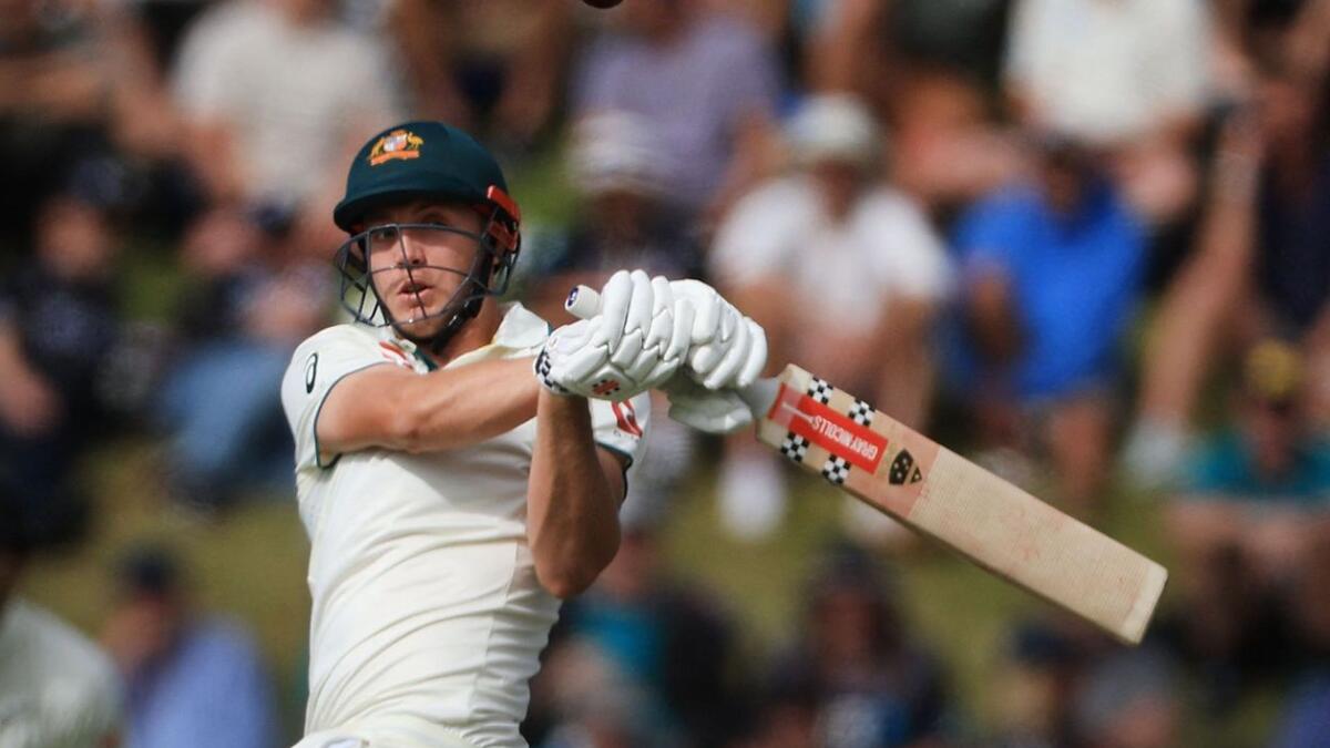 Australia's Cameron Green plays a shot during day one of the 1st international cricket Test match between New Zealand and Australia at the Basin Reserve in Wellington. - AFP