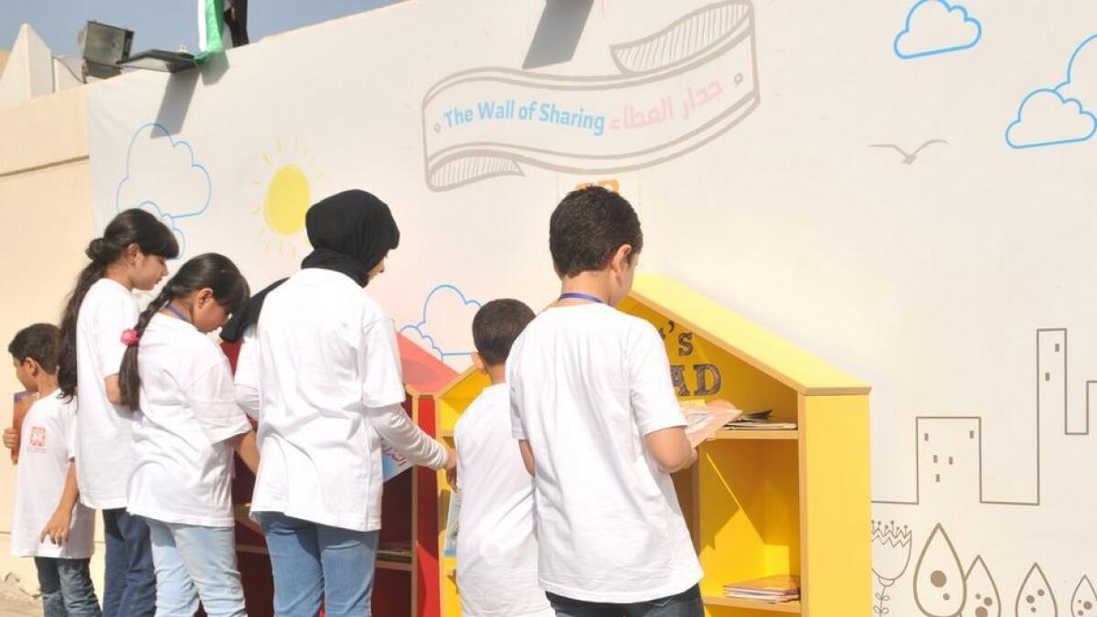 Wall of Giving offers open-access libraries for children