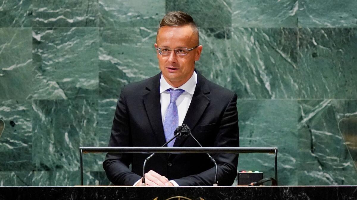 Hungary's Foreign Minister Peter Szijjarto at the United Nations. (Reuters file)