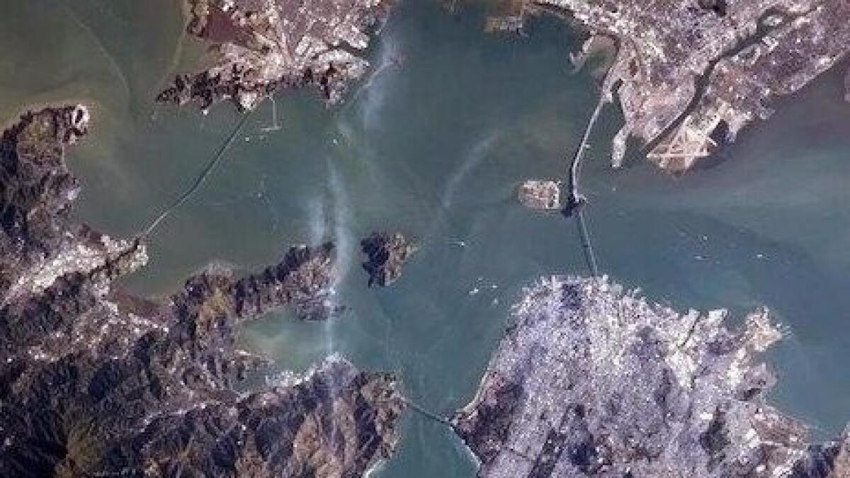 Bridges - Bridges all over the world are visible in space. Here's one of the Bay Are in San Francisco.