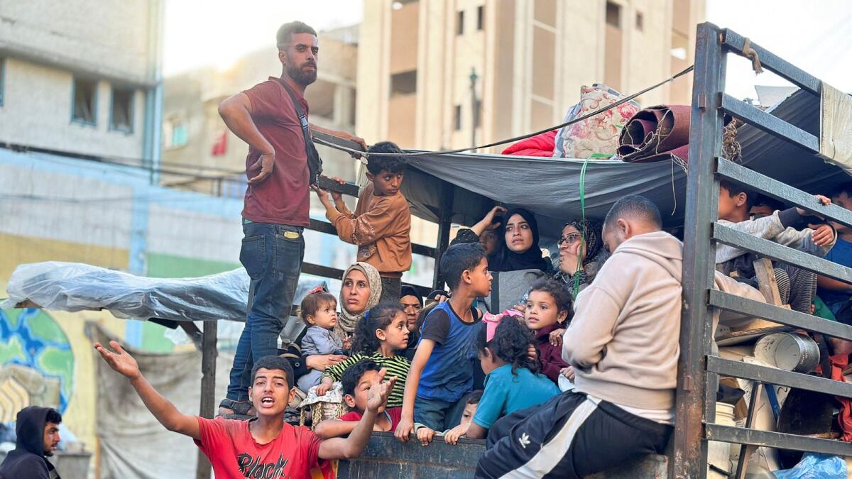 People flee the eastern parts of Rafah, after the Israeli military began evacuating Palestinian civilians ahead of a threatened assault on the southern Gazan city. — Reuters