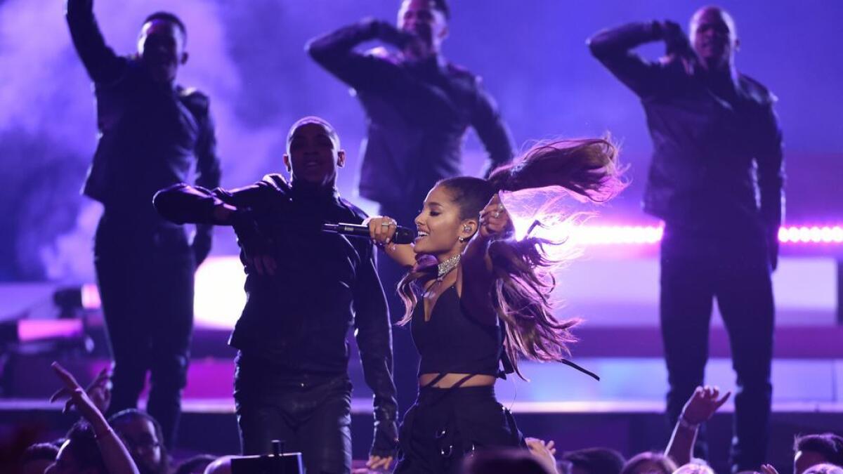 Ariana Grande performs at the Billboard Music Awards.