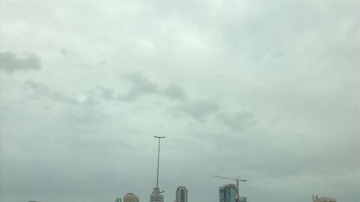 Overcast sky in Dubai Marina.