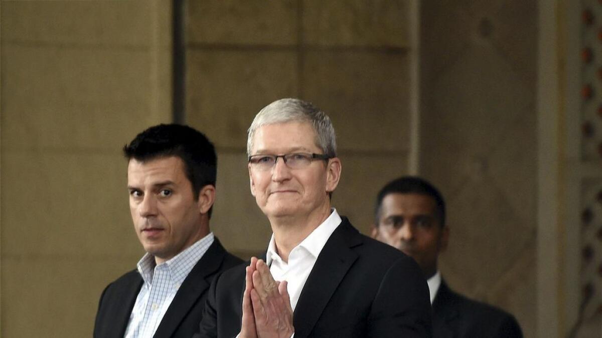 Apple chief Tim Cook, greets in Indian style. 