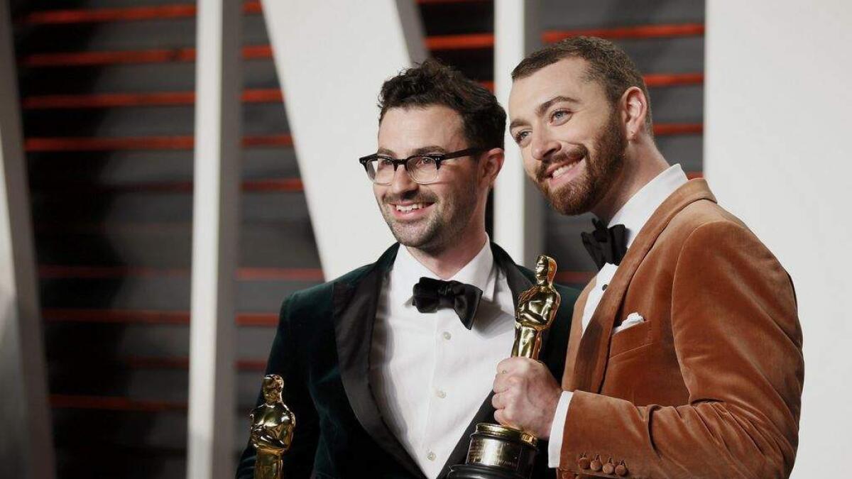 British musicians Jimmy Napes (L) and Sam Smith