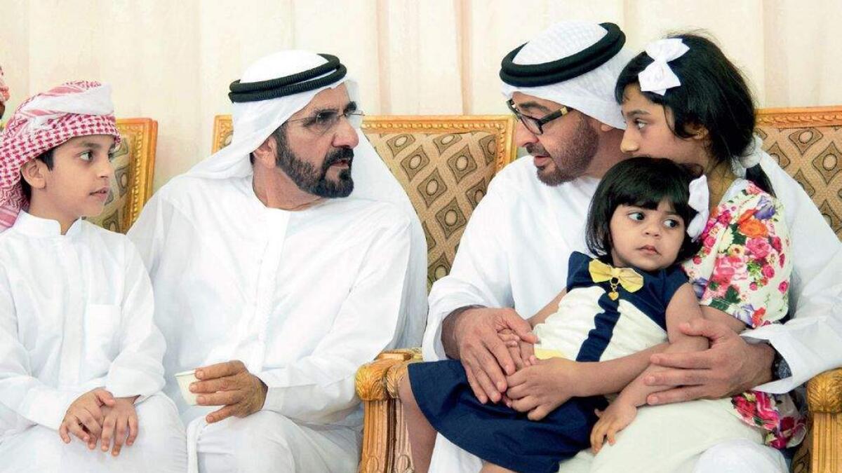 His Highness Shaikh Mohammed bin Rashid Al Maktoum, Vice-President and Prime Minister of the UAE and Ruler of Dubai, and His Highness Shaikh Mohammed bin Zayed Al Nahyan, Crown Prince of Abu Dhabi and Deputy Supreme Commander of the UAE Armed Forces 