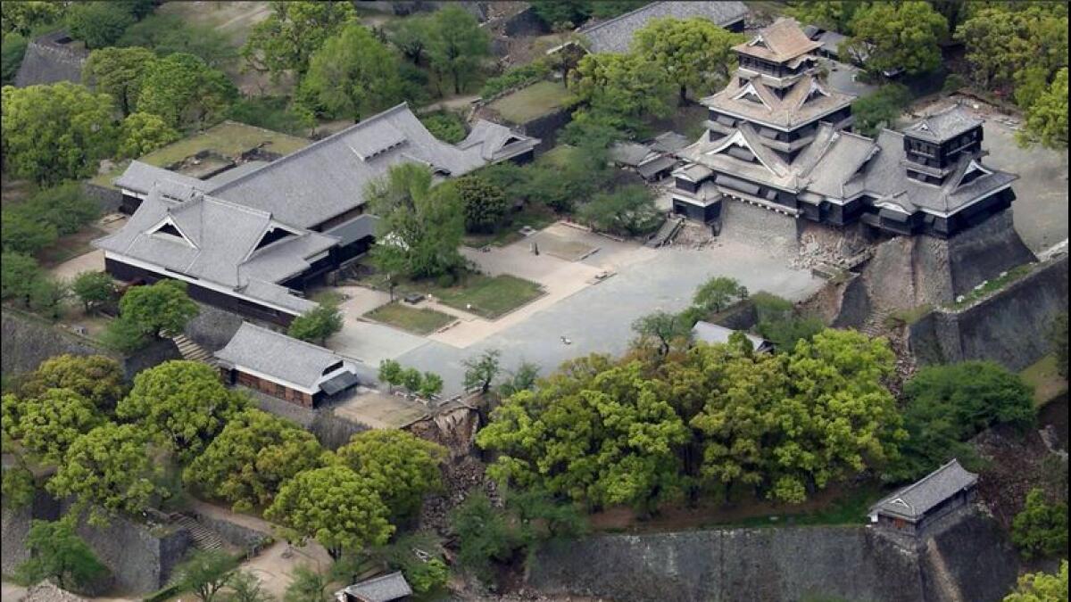 Japan quake breaches walls of 400-year old Kumamoto Castle