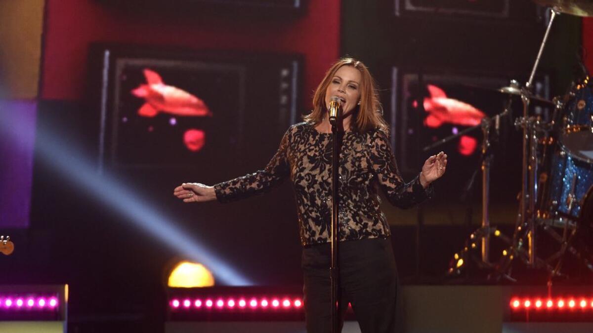 Belinda Carlisle, of the The Go Go’s, performs ‘We Got The Beat’ at the Billboard Music Awards at the T-Mobile Arena in Las Vegas. 
