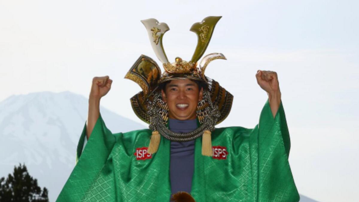 Yuto Katsuragawa celenbrates after winning the ISPS HANDA – Championship. - Instagram
