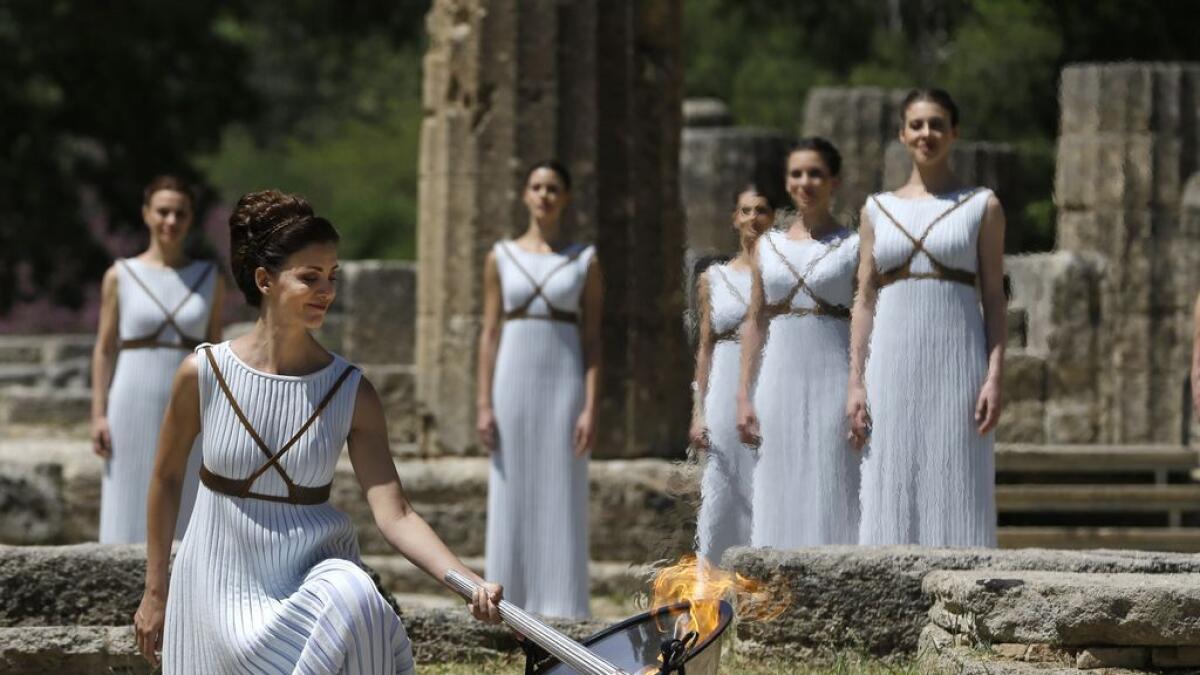 Flame for Olympics is lit at birthplace of ancient Games