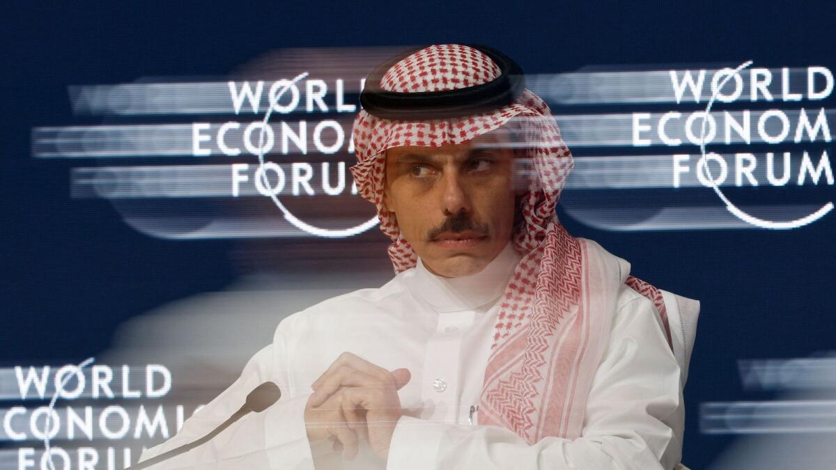 Saudi Arabia's Foreign Minister Prince Faisal bin Farhan bin Abdullah attends the World Economic Forum (WEF) in Riyadh. — Reuters