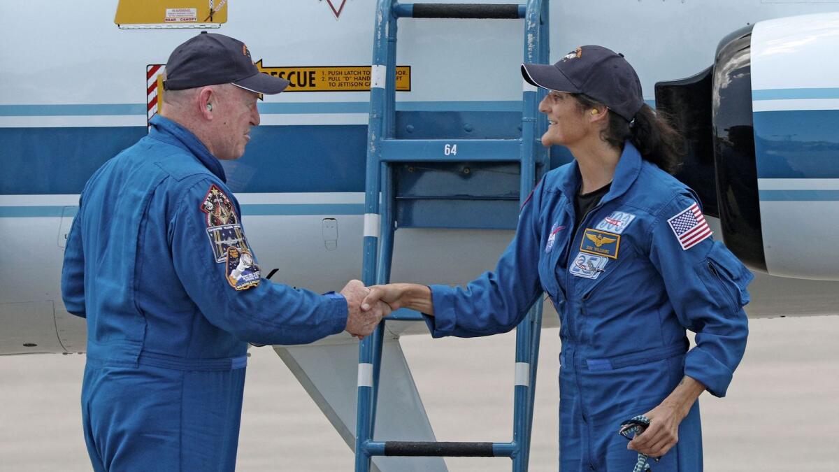 Nasa astronauts Suni Williams (right) and Butch Wilmore. Photo: AFP file