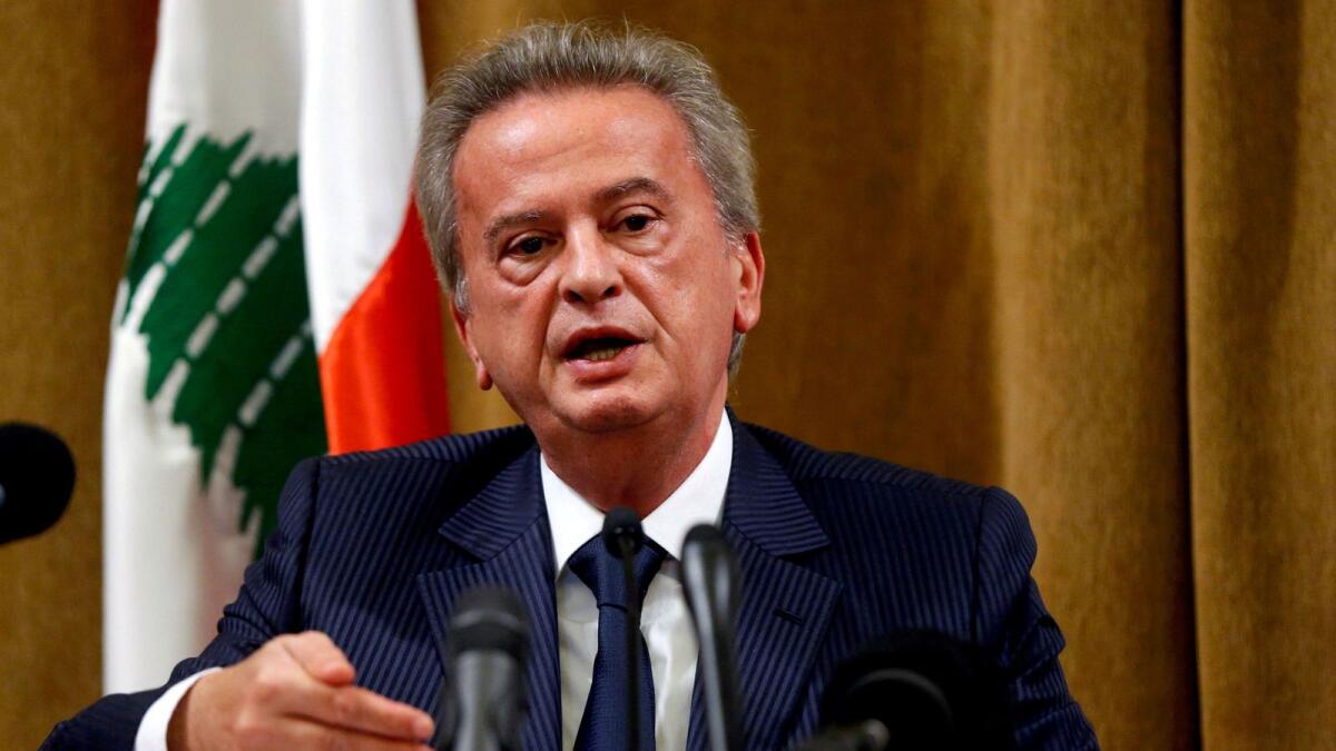 Lebanon's Central Bank Governor Riad Salameh speaks during a news conference at Central Bank in Beirut. — Reuters file photo