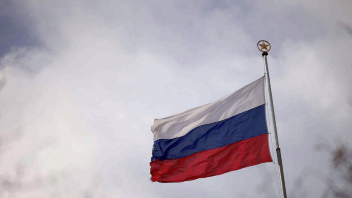 The national flag of Russia flies atop the Russian embassy in Berlin. — Reuters