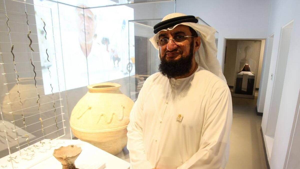 Engineer Rashad Mohammed Bukhash at the newly opened Sarud Al Hadid museum at Heritage Village in Dubai.