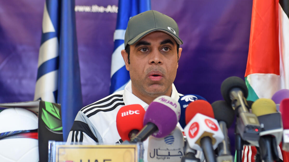 UAE coach Mahdi Ali during a Press conference. 