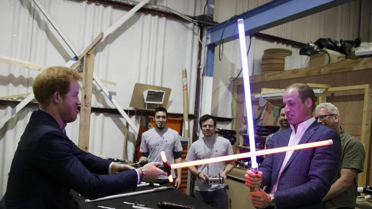 WATCH: Princes William, Harry visit Star Wars set