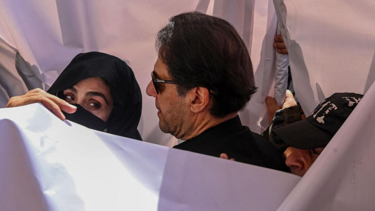 Former Pakistan Prime Minister Imran Khan's wife Bushra Bibi (left). Photo: AFP file