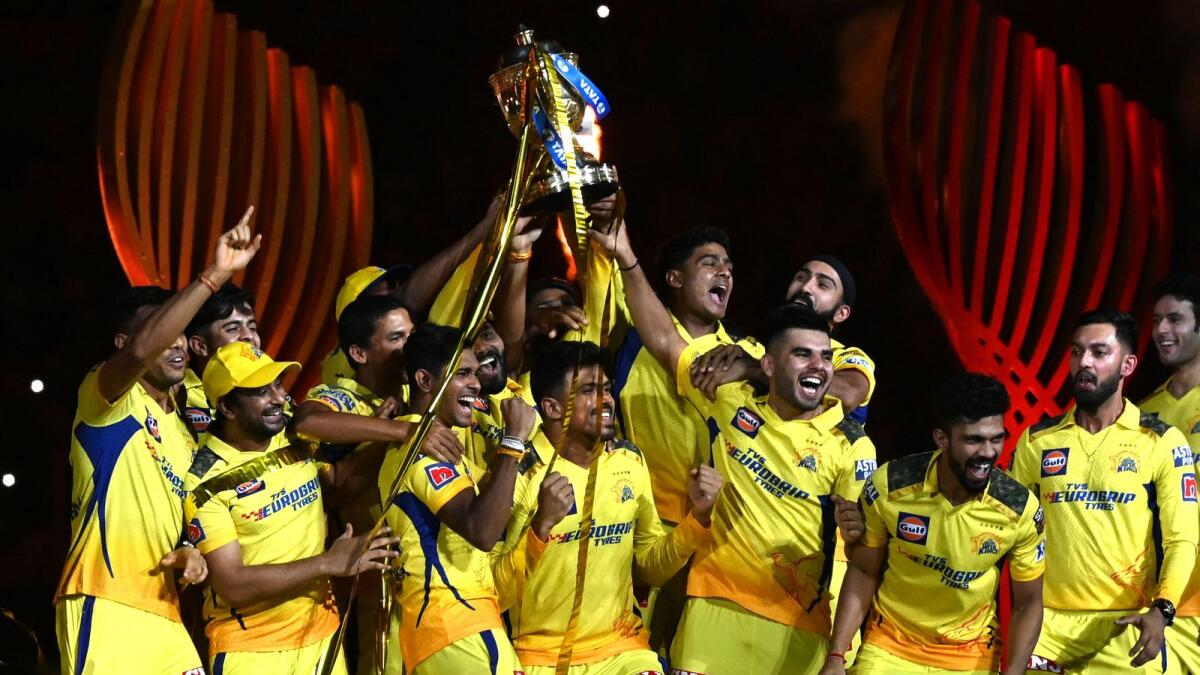 Defending champions Chennai Super Kings. Photo: AFP File