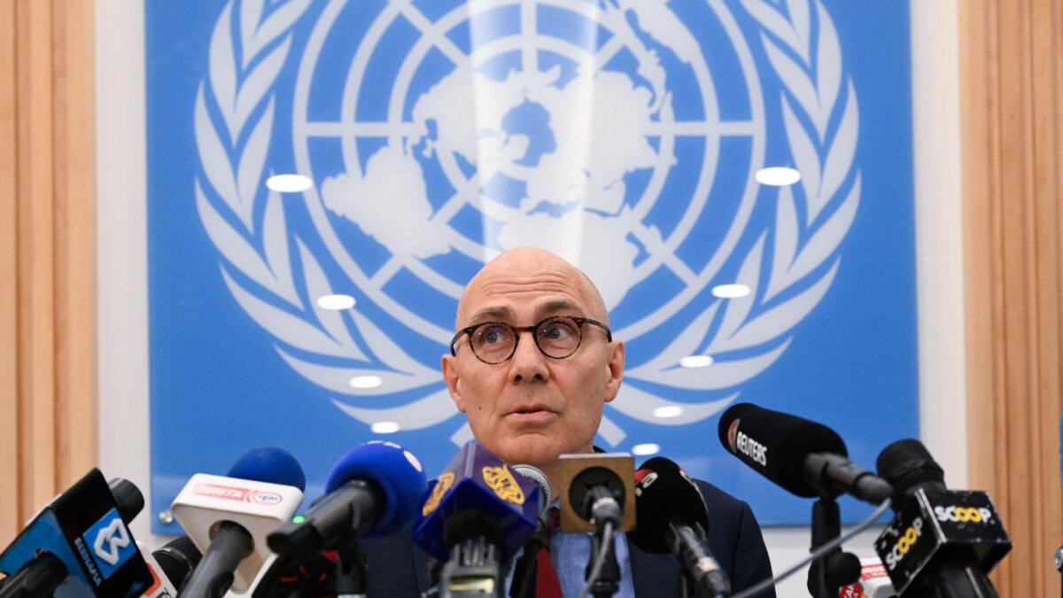 United Nations High Commissioner for Human Rights Volker Turk listens to questions from journalists during a press conference at the United Nations Offices in Putrajaya on Wednesday. — AFP