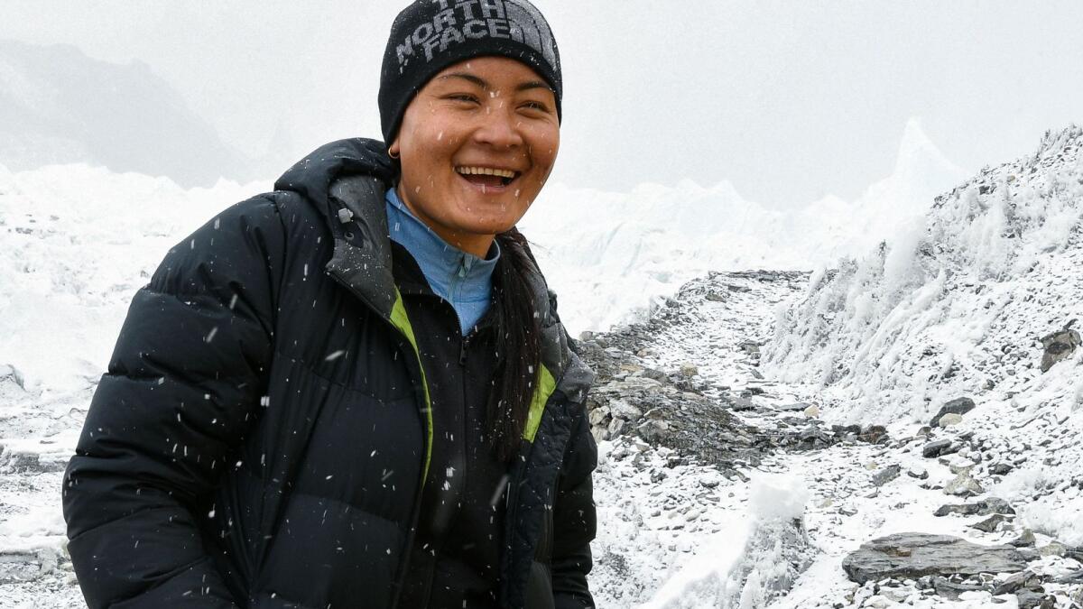Nepali mountaineer Phunjo Lama at an Everest base camp in the Mount Everest region of Solukhumbu district in eastern Nepal.  — AFP file