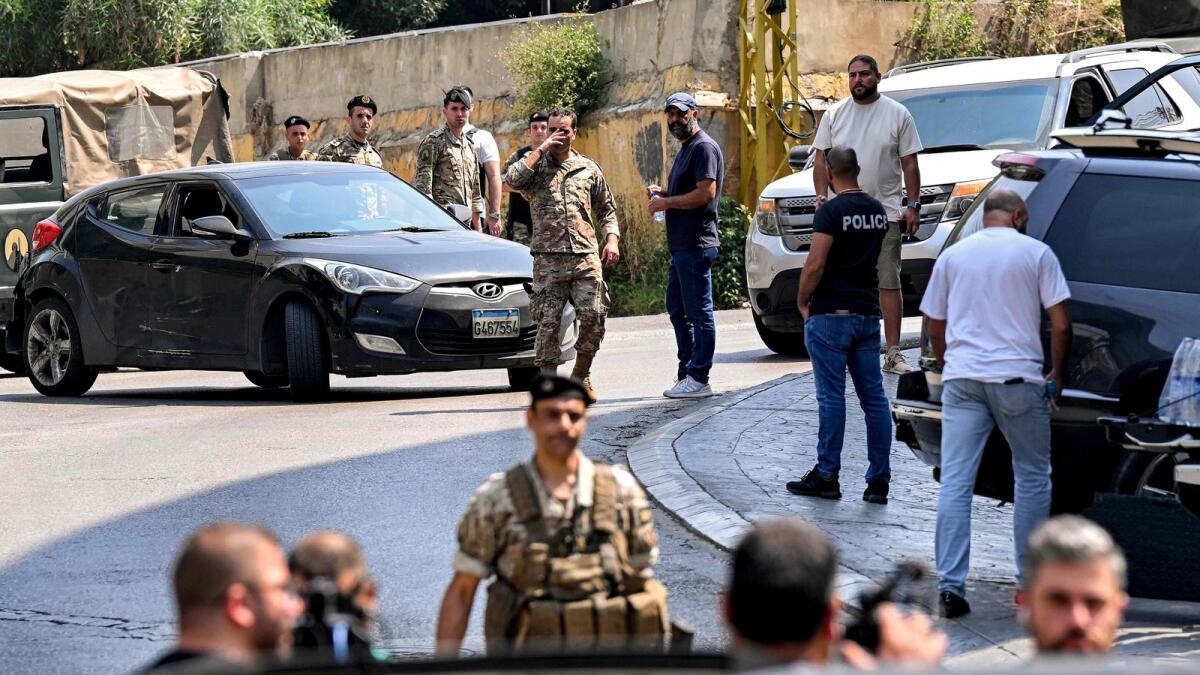 Lebanese army forces deployed near the US embassy in Beirut on June 5, 2024, after a Syrian man was arrested following a shooting near the mission. — Photo: AFP