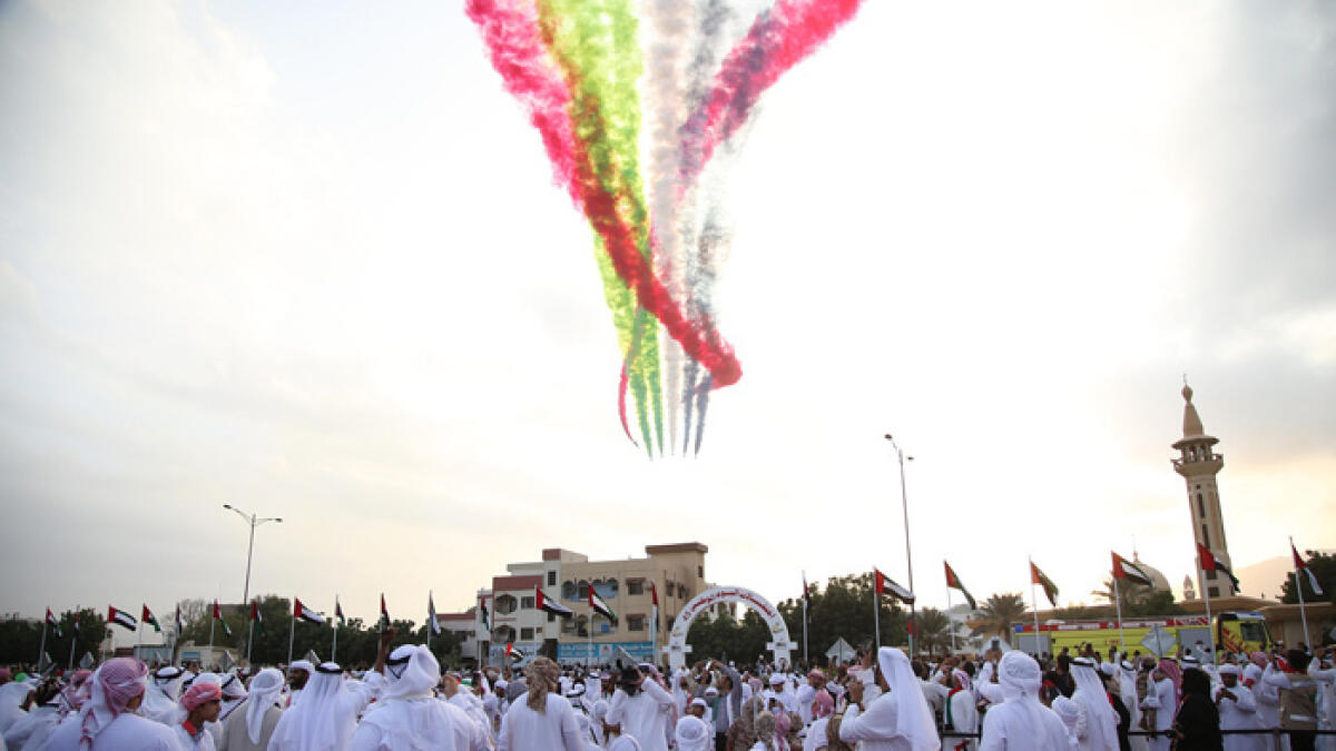 UAE flags paint the skies of Dibba Al Hisn