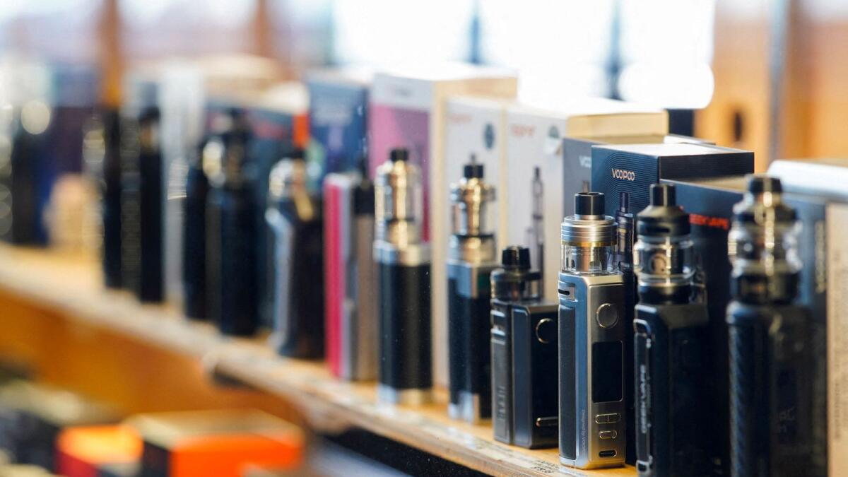 Vape pens on display at a store in Melbourne, Australia. Reuters File Photo