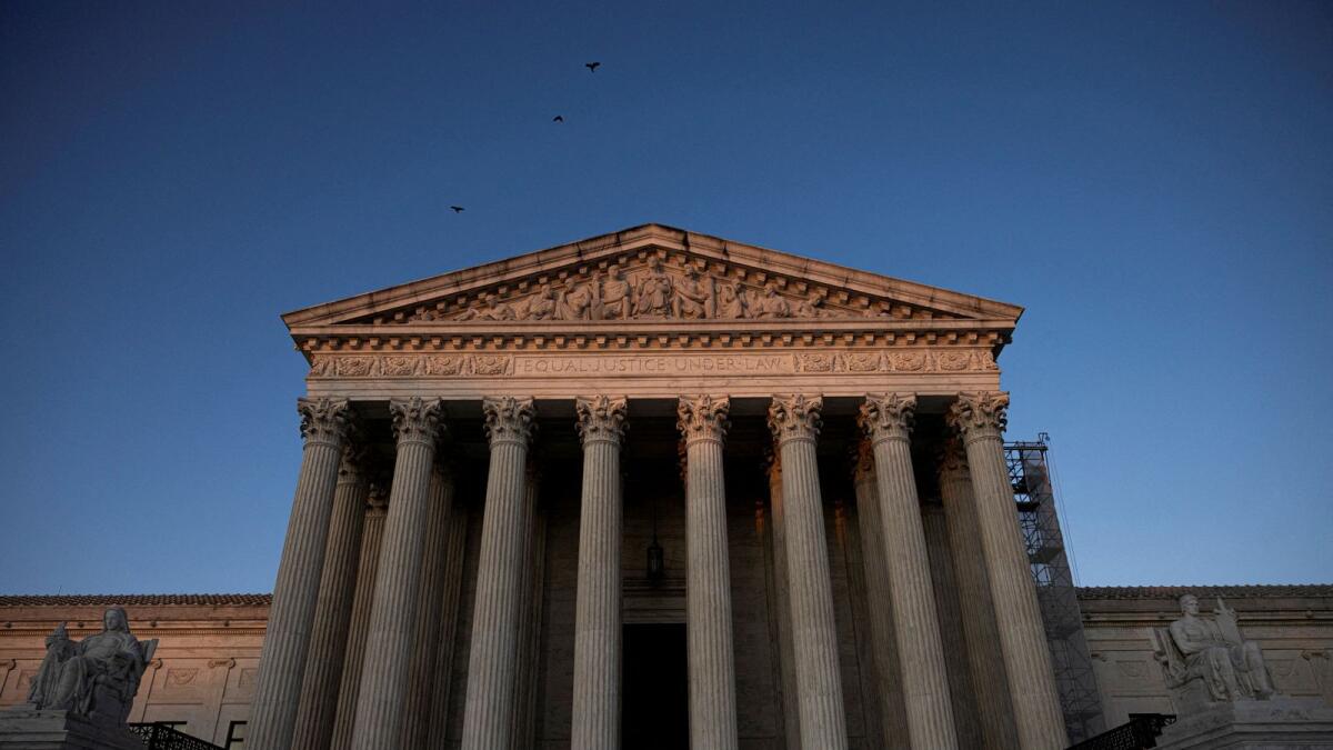 A view of the US Supreme Court, following the ruling on former US President and Republican presidential candidate Donald Trump's bid for immunity from federal prosecution for 2020 election subversion in Washington on Monday. — Reuters