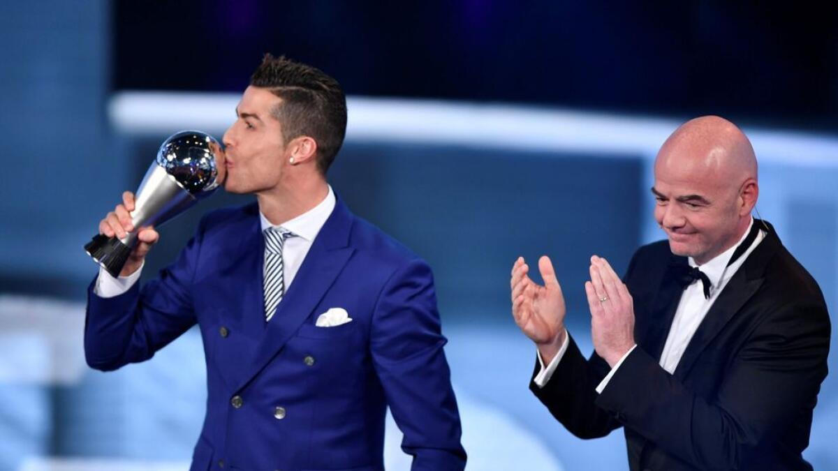 Cristiano Ronaldo wins Fifa best player award for 4th time