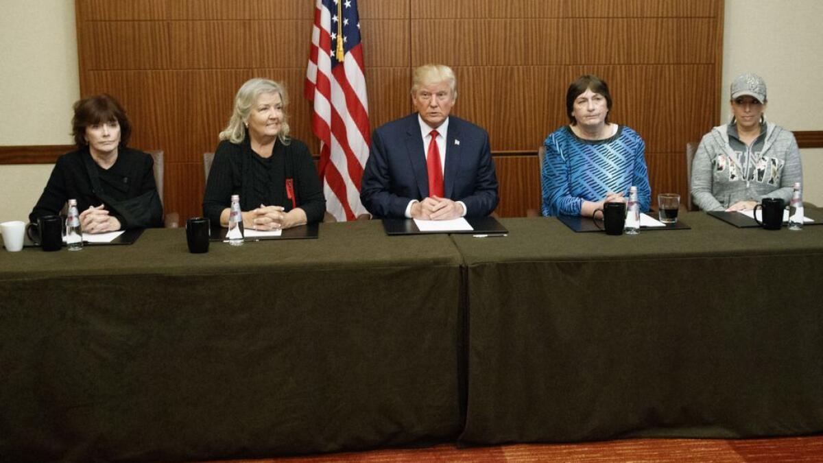 WATCH: Trump appears with women who accused Bill Clinton