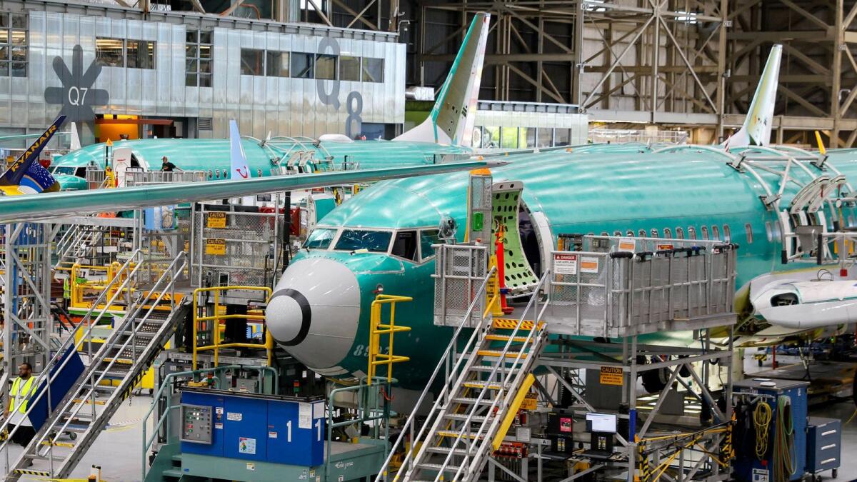 Boeing 737 MAX aircraft are assembled at the company’s plant in Renton, Washington. — Reuters file